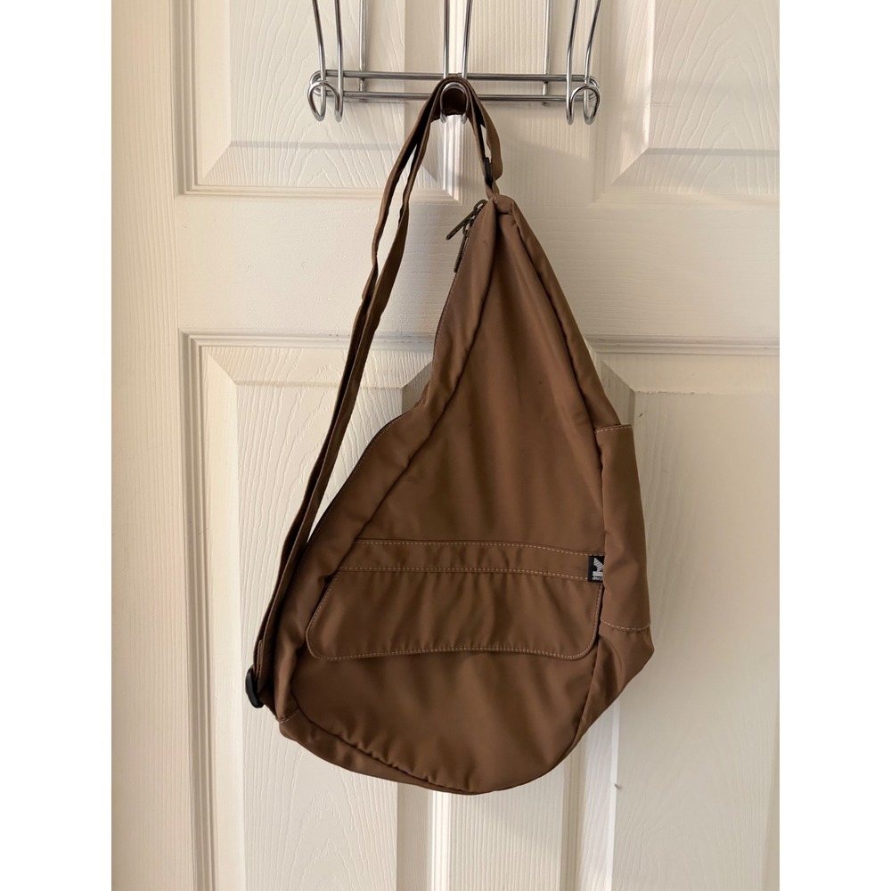 Vintage AmeriBag Healthy Back Bag Brown Nylon Ergonomic Sling Backpack